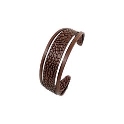 1970s Copper Modernist Unisex Cuff Bracelet, Hammered Textured Design, Snake Skin Patter, Boho Hippie Gypsy Style, Vintage Jewelry Gift