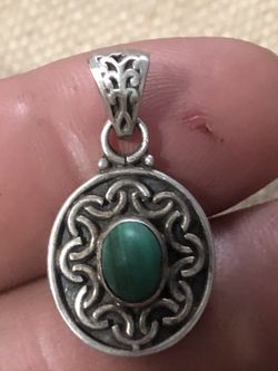Malachite pendent sterling silver