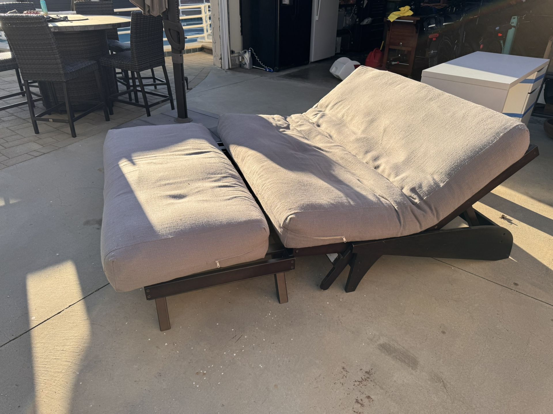 Adjustable Wood Frame Futon Couch – Fits 3 Adults