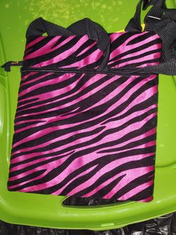 Pink zebra pattern crossbody purse 