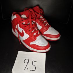 Nike Dunk High size 10 red/white