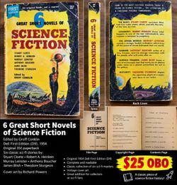 Vintage 1954 6 Great Short Novels of Science Fiction – Dell First Edition