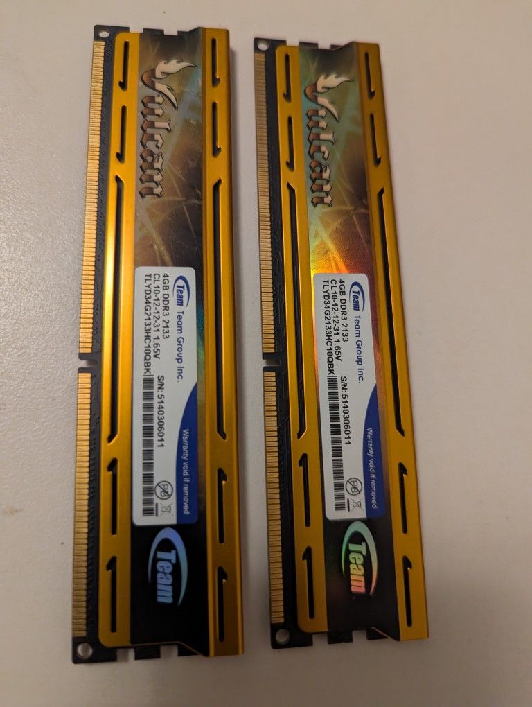 8GB (2 X 4GB) DDR3 Team Group Vulcan High-Speed