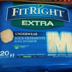 FitRight EXTRA Size Medium 32"- 44" Adult Diapers Briefs 1pk of 20 or 4pk of 80 Pickup Only