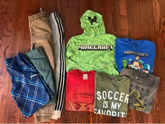Boys Size 10/12 Clothing Lot: Minecraft, Adidas, Quiksilver