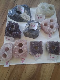 Unique Crystal & Stone Candle Holders
