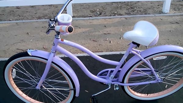 purple beach cruiser bike