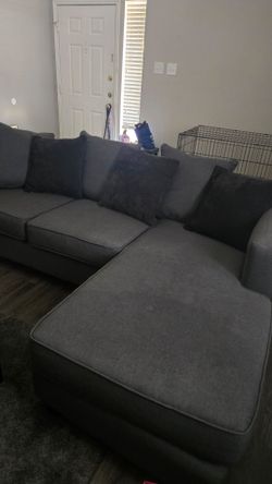 Gray chaise sofa