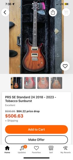 PRS SE 24-08 Tobacco Burst