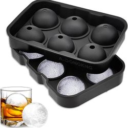 Ice Cube Trays Silicone, Large Ice Ball Mold for Whiskey Cocktails & Bourbon, Reusable and BPA Free