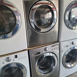 LG Front Load Washer And Stackable Gas Dryer Set 