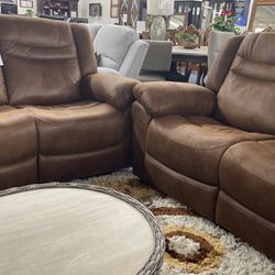 Two Pieces Sofa And Love Seat Recliner Set