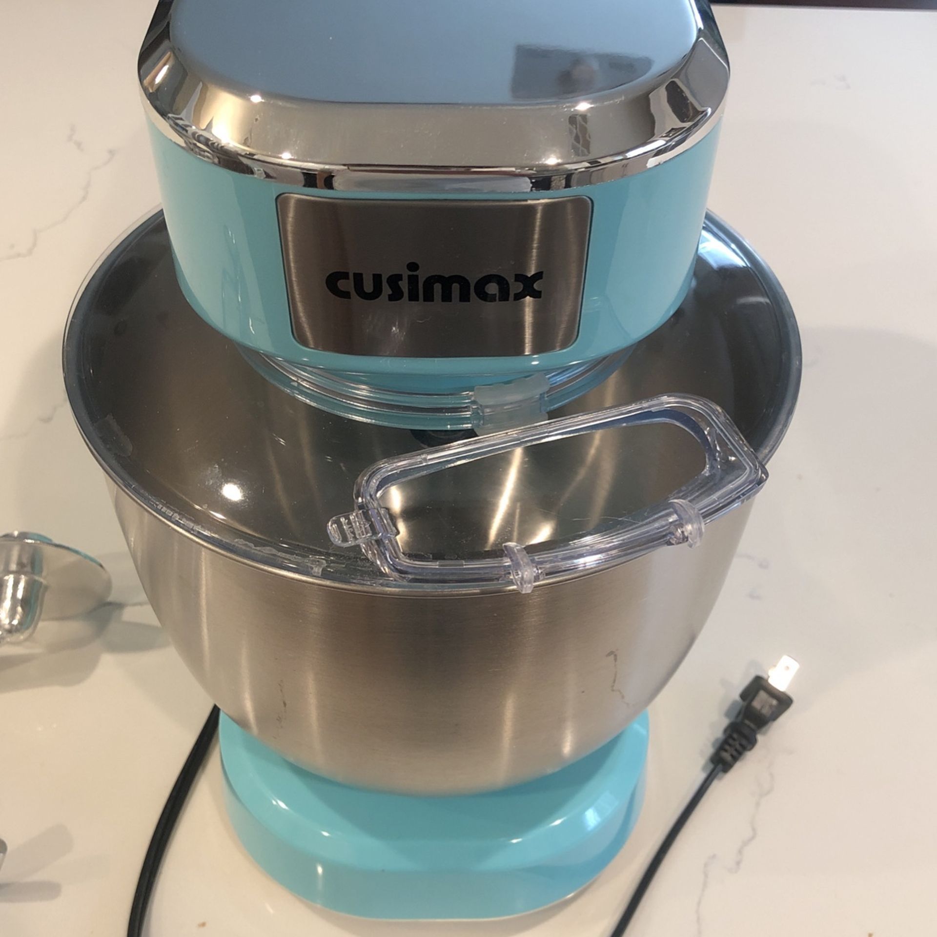 Stand MiCUSIMAX Dough Mixer Tilt-Head Electric Mixer with 5-Quart Stainless Steel Bowl, Dough Hook, Mixing Beater and Whisk, Splash Guard, Blue F