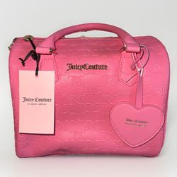 NWT Juicy Couture Fame Satchel Crossbody Bag Handbag Pink Lemonade Faix Leather