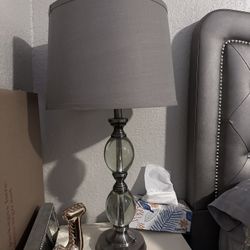 2 Beautiful Gray Lampshades with Glass