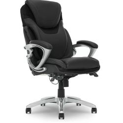 Serta Bryce Office Chair Patented AIR Lumbar Technology Bonded Leather Black
