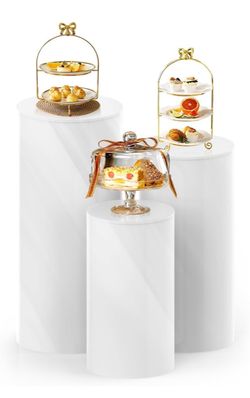 3Pcs Pedestal Stands for Party, Metal Display Plinth Pillars for Wedding Ceremony Birthday Party Art Decor-