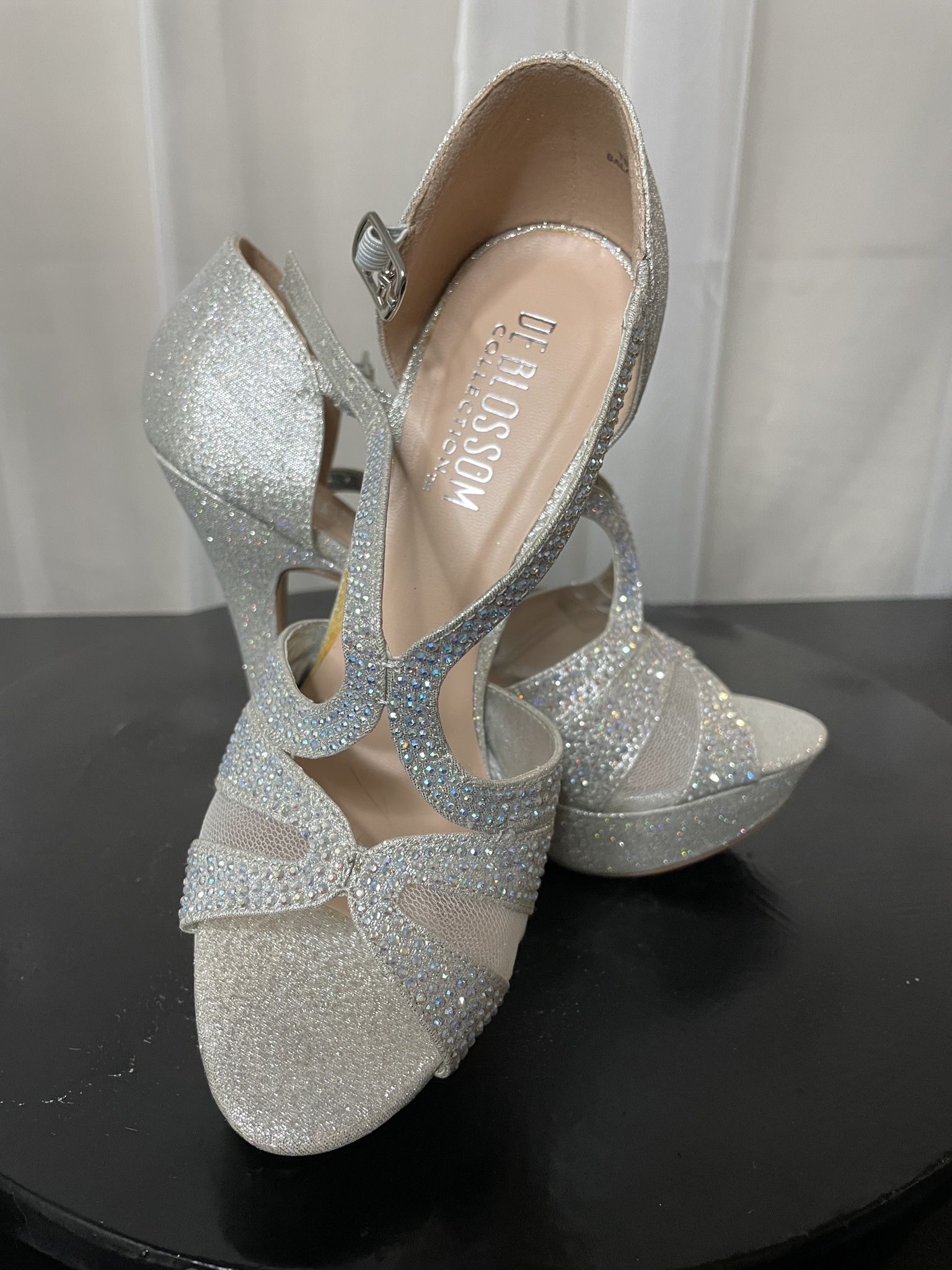 Crystal Embellished Dress Heels Size 6.5
