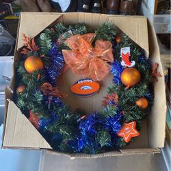 Denver Broncos Christmas Wreath 