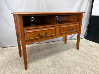 Warm Wood Traditional Country 2-Drawer Console Table