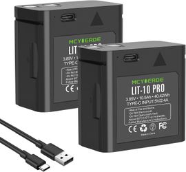 2-Pack LIT-10 Rechargeable Battery 3.85V 10500mAh, Compatible with Hunting Cellular Trail Cameras