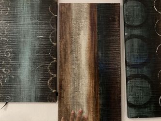 Teal and brown wall decor