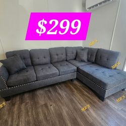 BRAND NEW 2PC SECTIONAL SOFA SET WITH ACCENT PILLOW INCLUDED $299