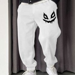 Men's Letter Patched Drawstring Waist Tie Front with Pockets Joggers Sweatpants *NEW*