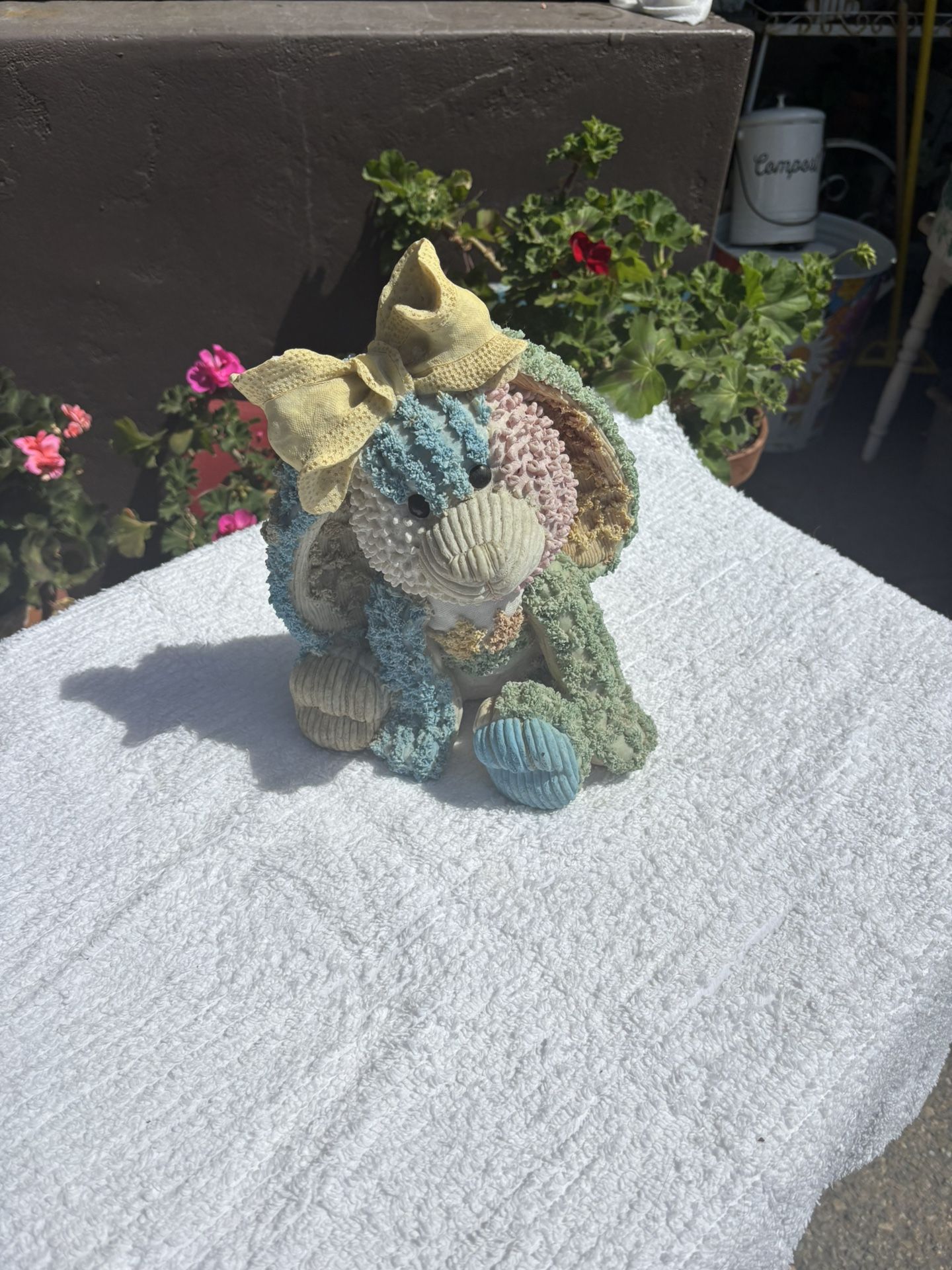 Yard Art Cute Patchwork Rabbit
