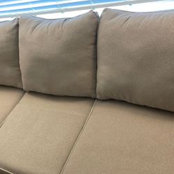 Full Size Beige Couch, 7’4” L x  42” D (2023)