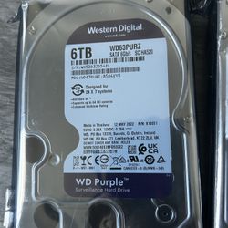 💾 6TB Western Digital Purple Surveillance Hard Drive – Brand New (Open Box)