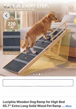 Luciphia Wooden Dog Ramp for High Bed