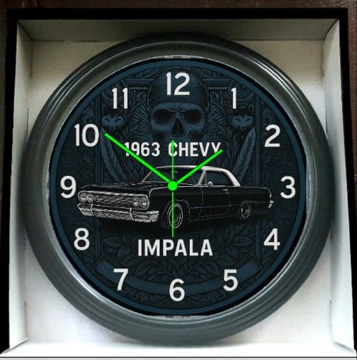 1963 Chevy Impala Chevrolet SS Glow In The Dark Wall Clock New!