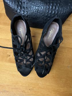 Peep Toe Black Heels Size 8