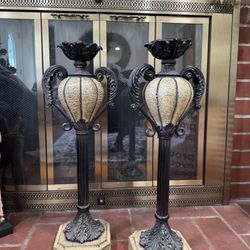 Large Vintage  Candle Holders 22 Inches Long 