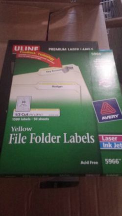 Yellow file folder labels