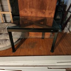 Tv Entertainment Table Glass With Metal  Made By Bello