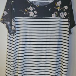 XL WOMAN'S MAURICE DUAL PATTERN TOP