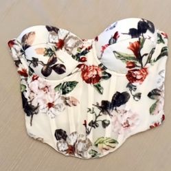 New Floral Corset Light Beige Colour Xs -S 