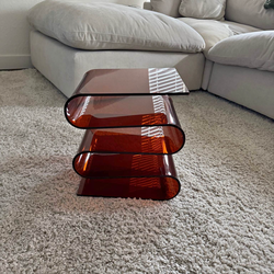 (Brand new)Red acrylic S shape table $80