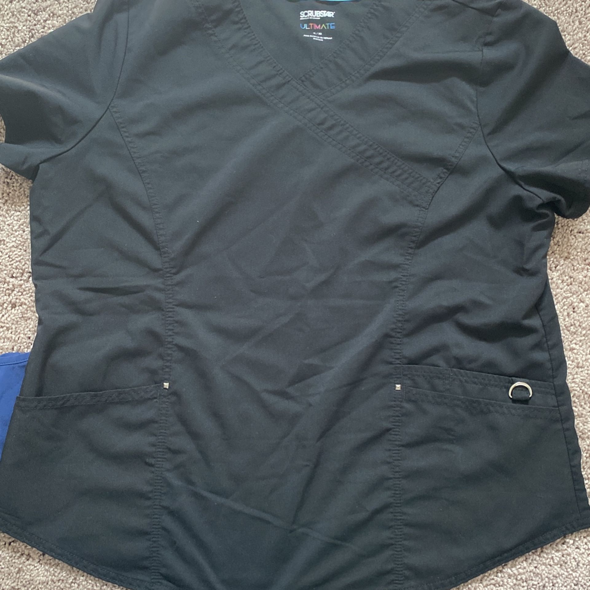 Size XL . $6 Each Or $15 For All Scrub Tops for Woman - Soft Stretch, V-Neck Top Scrubs with 3 Pockets, Easy Care 