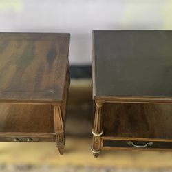 Refinished Solid Wood End Table Set – Two Sizes – MUST SELL TODAY – $180