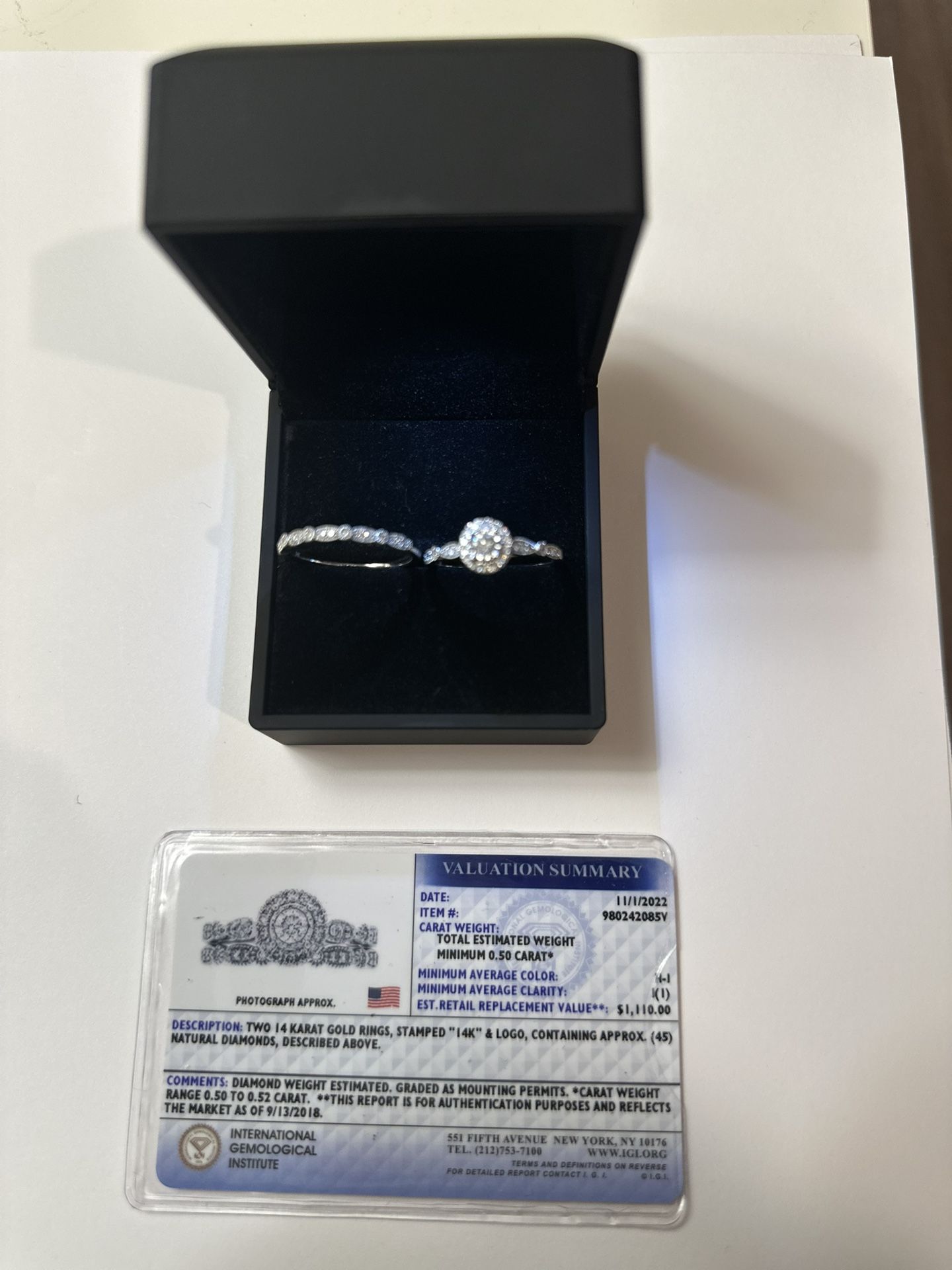 Stunning 14K Gold Engagement Ring & Wedding Band Set