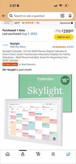 Skylight digital calendar