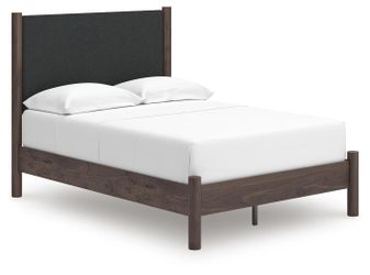 Cadmori Brown Full Upholstered Panel Platform Bed