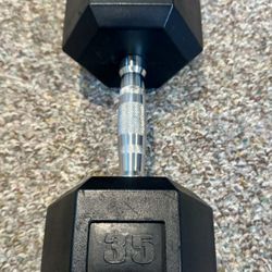 One 35 Lb Dumbbell 