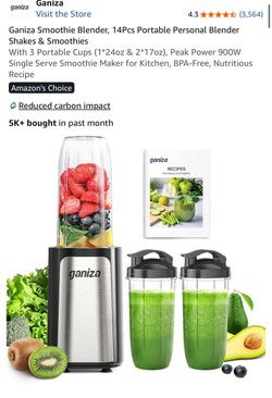 Ganiza Personal Smoothie Blender 14-Piece Set