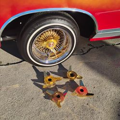 Wheels are not for sale just the 4 Zith style gold 3wing super sweeper knock offs