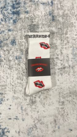 Chrome Heart White And Red Socks