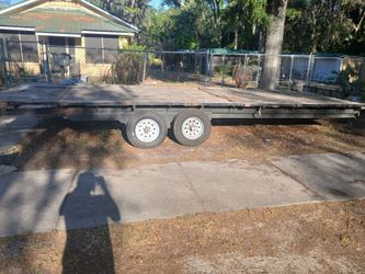 Two utility trailers one with full one and  one it's just fram wheels